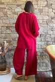 Santos Cushion Cotton Heathcliff Blouse Sangria